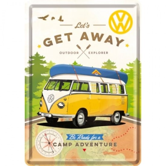 Carte Poștală metalică - Volkswagen Let'S Get Away - Hai Sa O Intindem