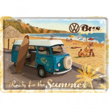 Carte Poștală metalică - Volkswagen - Ready For The Summer - Pregatiti pentru Vara