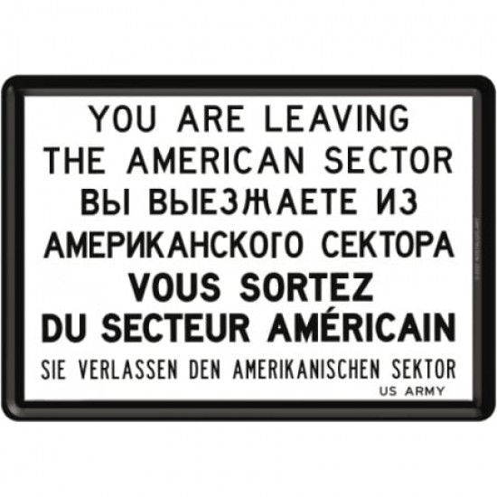 Carte Poștală metalică - You Are Leaving - Parasiti Sectorul American