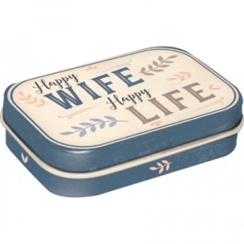 Cutie metalică de buzunar - Happy Wife Happy Life - Nevasta Fericita - Viata Fericita Cutie metalică de buzunar - Happy Wife Happy Life - Nevasta Fericita - Viata Fericita