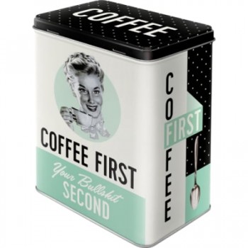 Cutie metalică L - Coffee First - Mai Intai Cafeaua