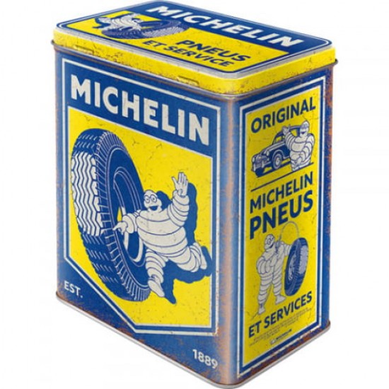 Cutie metalică L - Michelin - Vintage