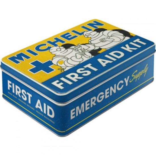Cutie metalică plată - Michelin - Design retro First Aid Kit - decorativă