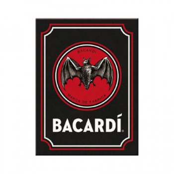Magnet 6 x 8cm -  Bacardi - Logo Black - Sigla pe Fundal Negru
