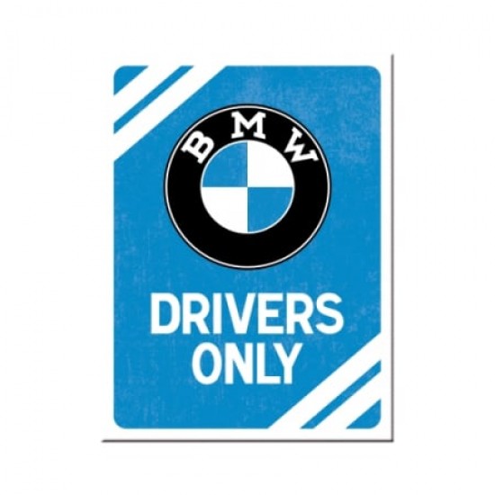 Magnet 6 x 8cm -  BMW Only Blue - Parcare Doar pentru BMW - Albastru