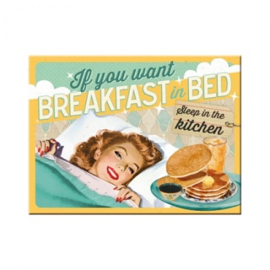 Magnet 6 x 8cm -  Breakfast în Bed - Micul Dejun la Pat