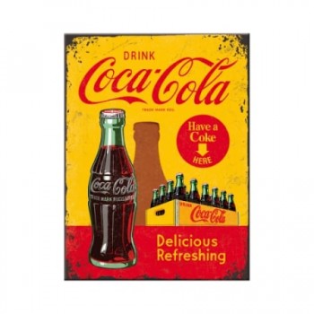 Magnet 6 x 8cm -  Coca-Cola - în Bottles Yellow - Imbuteliate la Sticla - Galben