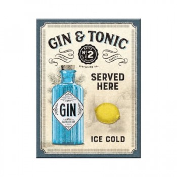 Magnet 6 x 8cm - Gin ; Tonic Served Here - Gin Tonic Servit Aici Magnet 6 x 8cm - Gin ; Tonic Served Here - Gin Tonic Servit Aici