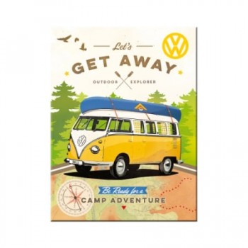 Magnet 6 x 8cm - Volkswagen Bulli - Let'S Get Away - Hai Sa O Intindem Magnet 6 x 8cm - Volkswagen Bulli - Let'S Get Away - Hai Sa O Intindem