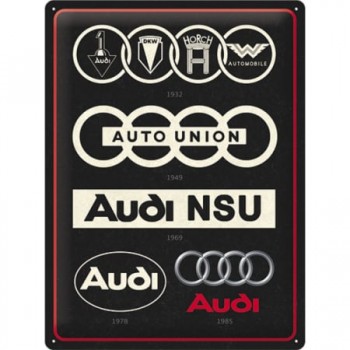 Placă 30 x 40 - Audi - Logo Evolution - Evolutia Siglei