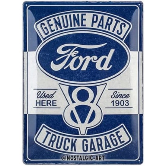 Placă Decor 30 x 40 - Ford V8 Truck Garage - Garaj de Camioane