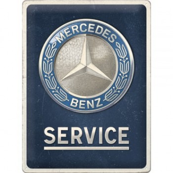 Placă Decor 30 x 40 - Mercedes-Benz - Service Emblema Albastra