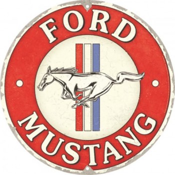 Placă decor 35cm - Ford Mustang 3 Dungi Rosii