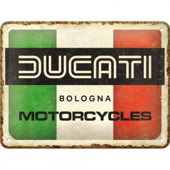 Placă Decor metalică 15 x 20 - Ducati Italy Giugiaro Logo