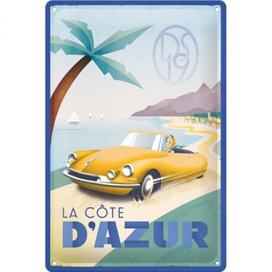 Placă Decor metalică 20 x 30 - Citroen Ds la Cote D'Azur Ds19 - Coasta de Azur Placă Decor metalică 20 x 30 - Citroen Ds la Cote D'Azur Ds19 - Coasta de Azur