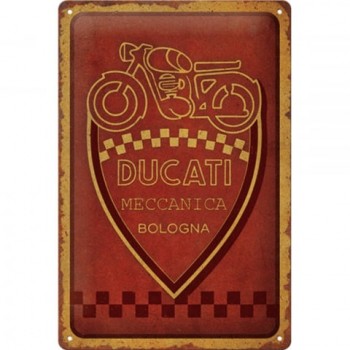 Placă Decor metalică 20 x 30 - Ducati Meccanica Bologna - Fabrica Mecanica Din Bologna