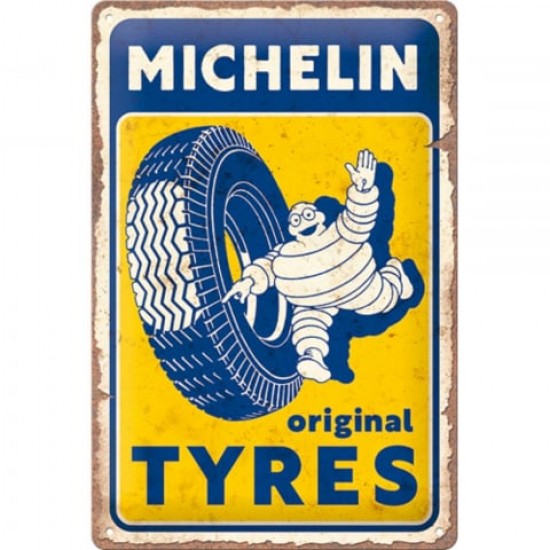 Placă Decor metalică 20 x 30 - Michelin - Original Tyres - Cauciucuri Autentice