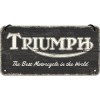 Placă Decor metalică cu Șnur 10 x 20 - Triumph - Logo Negru Fundal de Lemn