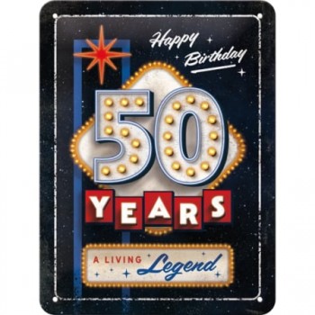 Placă metalică 15 x 2 - 0 - 50 Years Birthday - la Multi Ani de 50 de Ani! Placă metalică 15 x 2 - 0 - 50 Years Birthday - la Multi Ani de 50 de Ani!