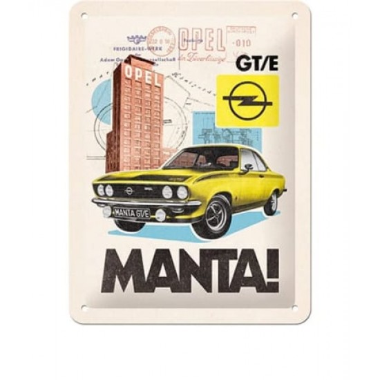Placă metalică 15 x 20cm -  Opel - Manta Gt/E Collaj