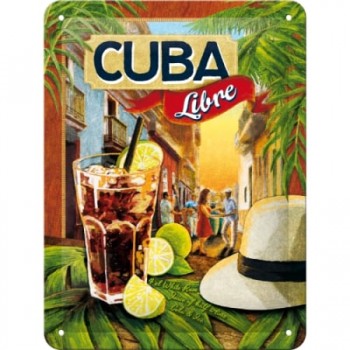 Placă metalică 15 x 20 - Cocktail - Time Cuba Libre
