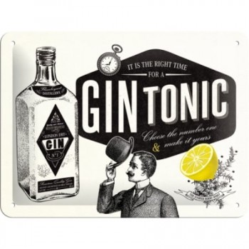 Placă metalică 15 x 20 - Gin Tonic