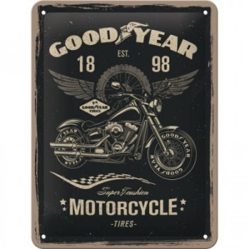 Placă metalică 15 x 20 - Goodyear Motocicleta