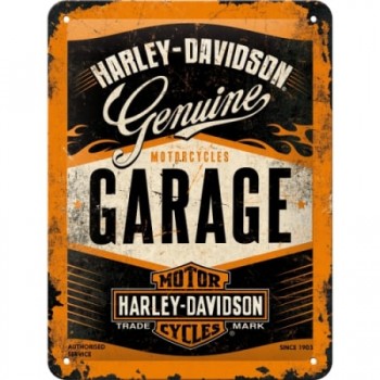 Placă metalică 15 x 20 - Harley-Davidson Garaj