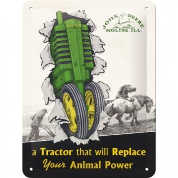 Placă metalică 15 x 20 - John Deere - Tractor ; Animal Power - Putere Animala Placă metalică 15 x 20 - John Deere - Tractor ; Animal Power - Putere Animala