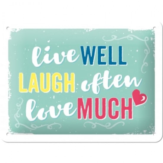 Placă metalică 15 x 20 - Live Laugh Love - Traieste Rade Iubeste