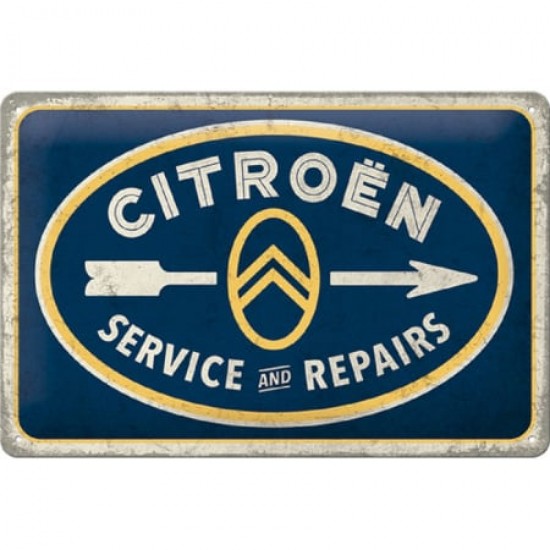 Placă metalică 20 x 30 - Citroen - Service ; Repairs - Citroen - Service și Reparatii