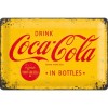 Placă metalică 20 x 30 - Coca-Cola - Logo Yellow - Sigla pe Fundal Galben