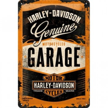 Placă metalică 20 x 30 - Harley-Davidson Garage - Garaj