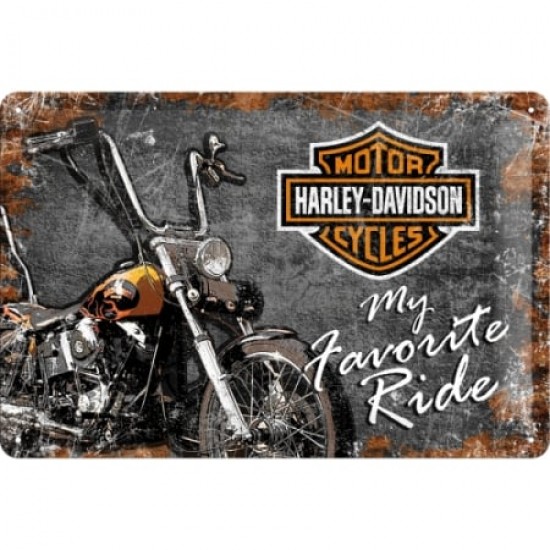 Placă metalică 20 x 30 - Harley-Davidson - My Favorite Ride - Motocicleta Mea Preferata