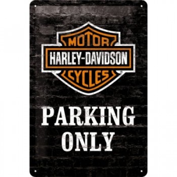 Placă metalică 20 x 30 - Harley-Davidson Parking Only - Parcare Doar pentru Harley-Davidson
