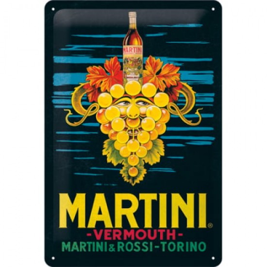 Placă metalică 20 x 30 - Martini - Vermouth Grapes - Struguri de Vermont
