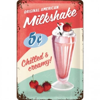 Placă metalică 20 x 30 - Milkshake - Bautura cu Lapte