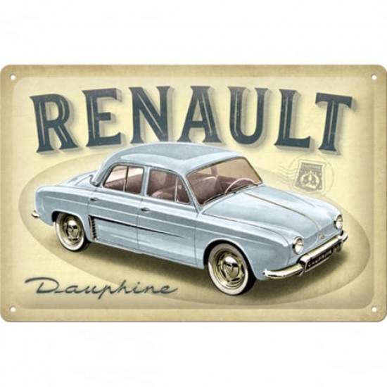 Placă metalică 20 x 30 - Renault Dauphine