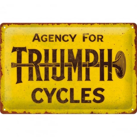 Placă metalică 20 x 30 - Triumph Agency For Cycles - Agentia Motocicletelor