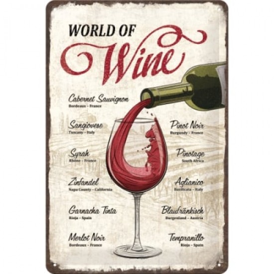 Placă metalică 20 x 30 - World Of Wine - Lumea Vinului