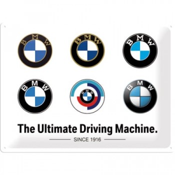 Placă metalică 30 x 40 - BMW - Logo Evolution - Evolutia Siglei