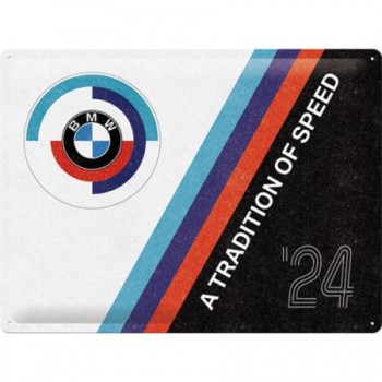 Placă metalică 30 x 40 - BMW Motorsport - Tradition Of Speed - Traditia Vitezei