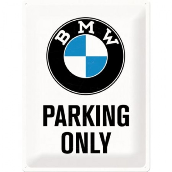Placă metalică 30 x 40 - BMW - Parking Only White - Parcare Doar pentru BMW - Alb Placă metalică 30 x 40 - BMW - Parking Only White - Parcare Doar pentru BMW - Alb