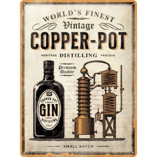 Placă metalică 30 x 40 - Copper Pot Gin - Gin la Butelie de Cupru