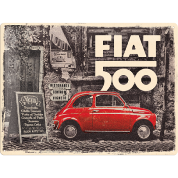 Placă metalică 30 x 40 - Fiat 500