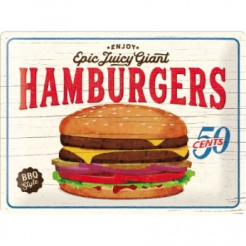 Placă metalică 30 x 40 - Hamburgers