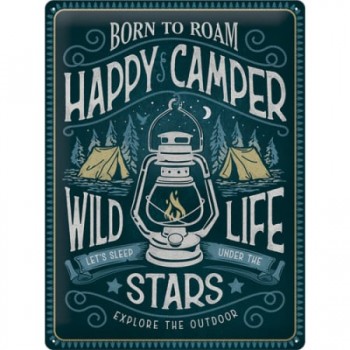 Placă metalică 30 x 40 - Happy Camper - Bucuria Camping - Ului