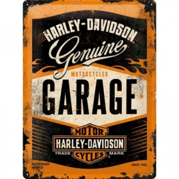 Placă metalică 30 x 40 - Harley-Davidson Garage - Garaj