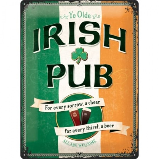 Placă metalică 30 x 40 - Irish Pub - Crasma Irlandeza