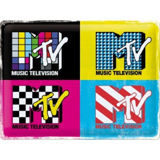 Placă metalică 30 x 40 - MTV - Logo Pop Art
